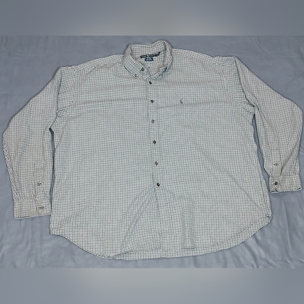 Ralph Lauren Men's Checkered Shirt - Blue and White
